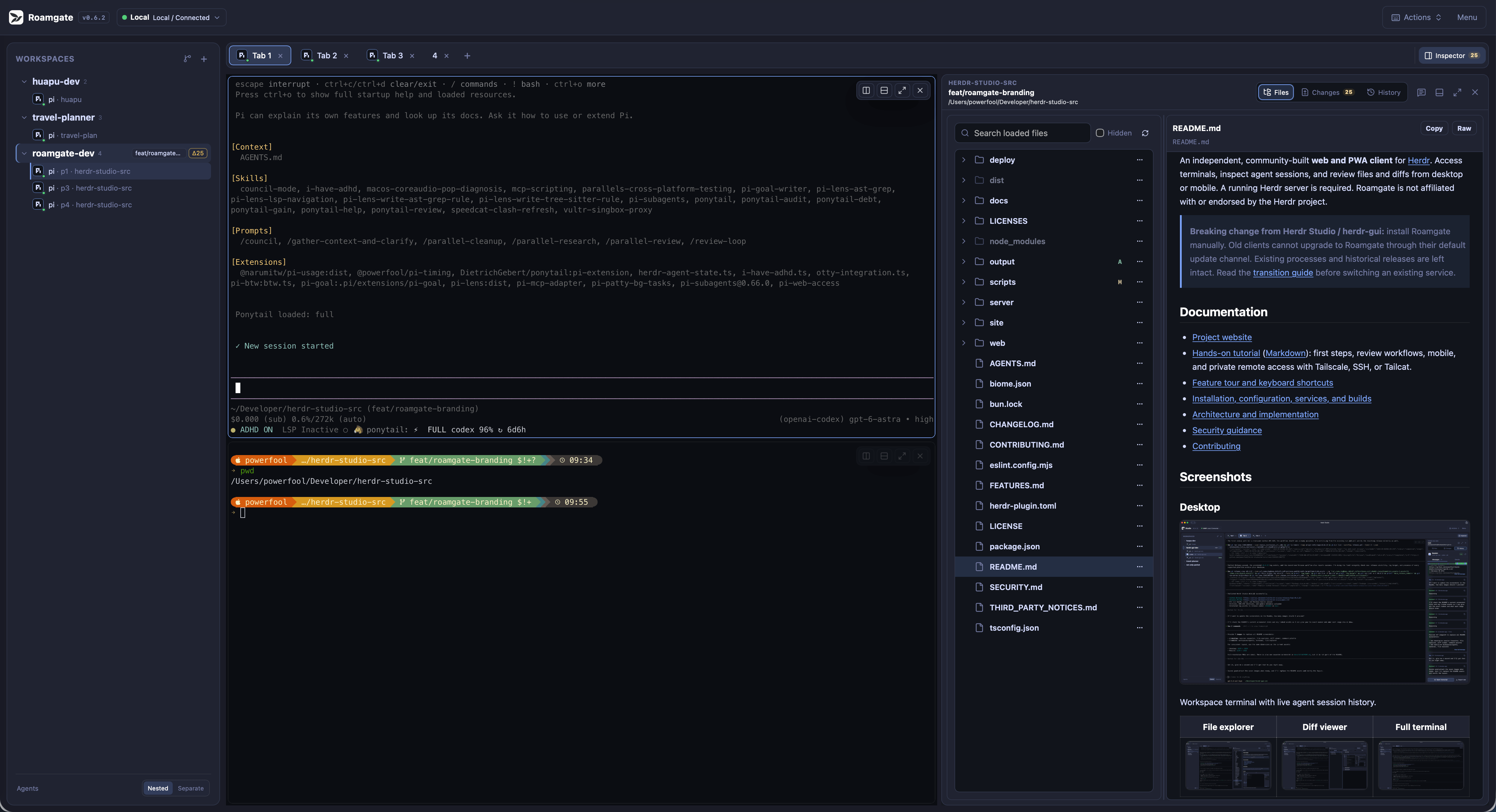 File Explorer previewing a README with raw and rendered views